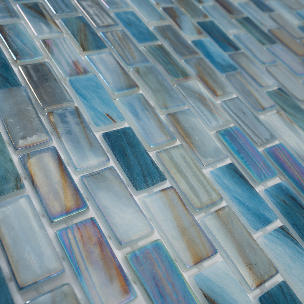 Alimia Twilight Recycled Glass Brick Mosaic Tile | Tile Club