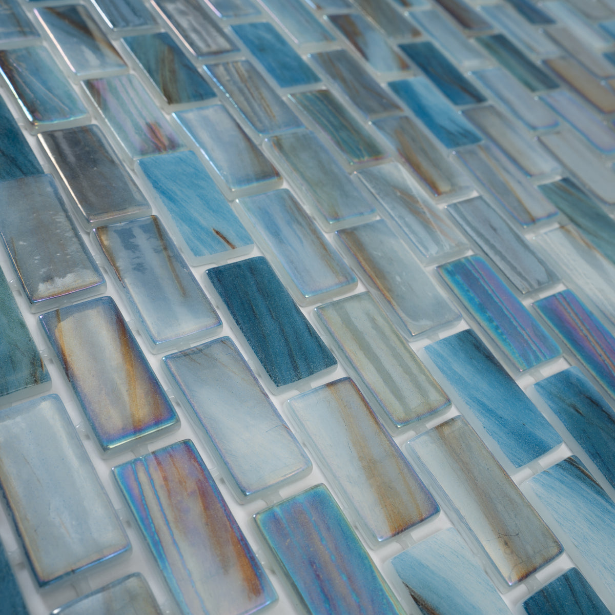 Alimia Twilight Recycled Glass Brick Mosaic Tile | Tile Club