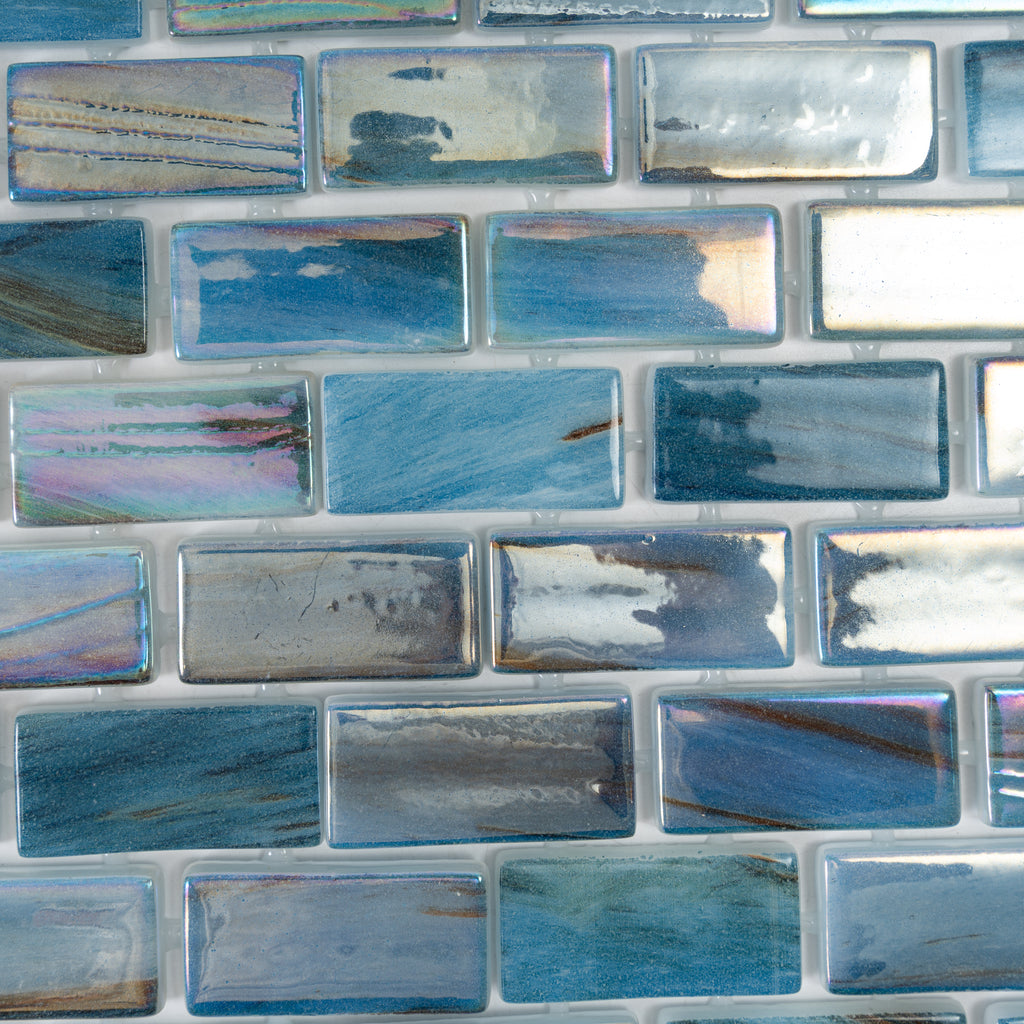 Alimia Twilight Recycled Glass Brick Mosaic Tile | Tile Club