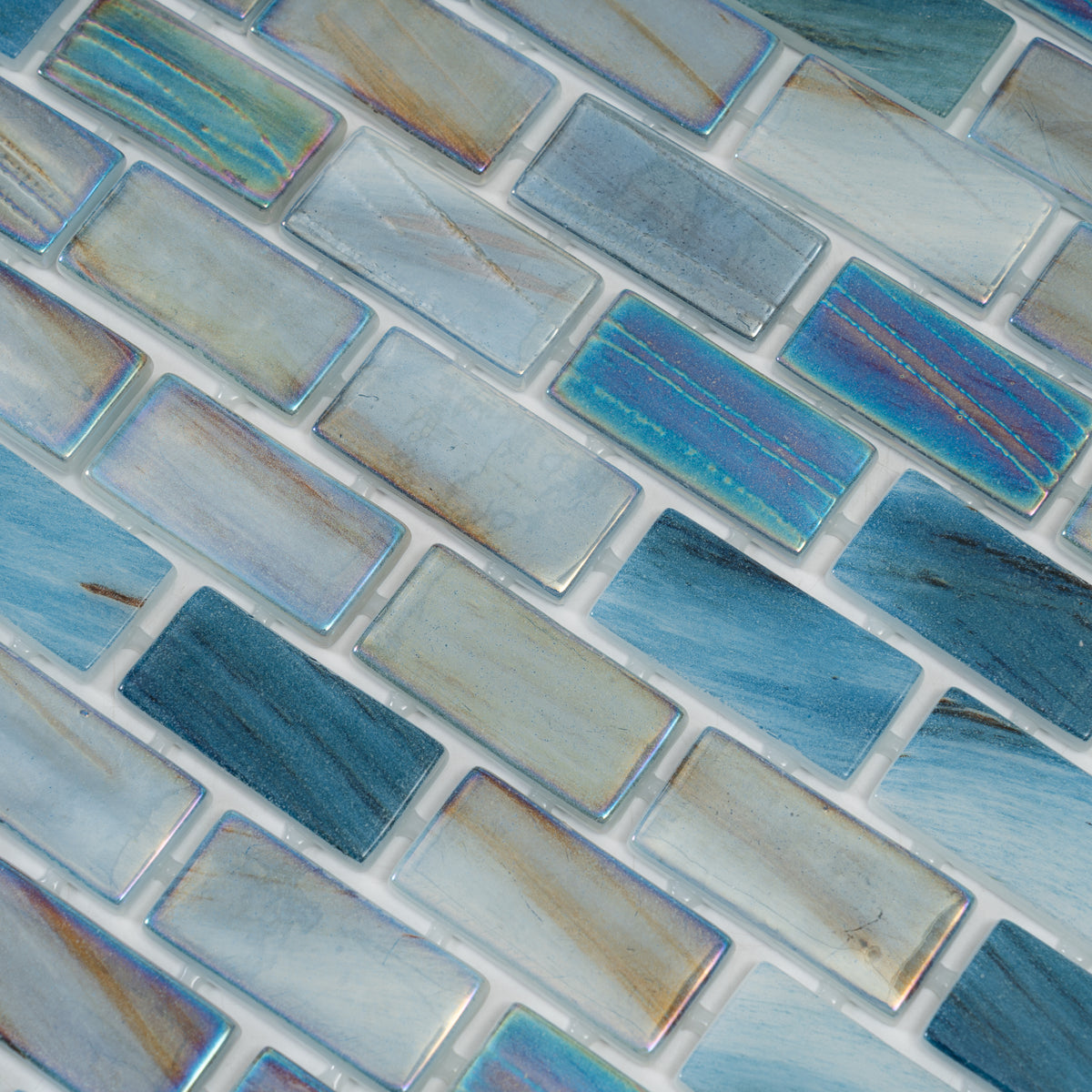 Alimia Twilight Recycled Glass Brick Mosaic Tile | Tile Club
