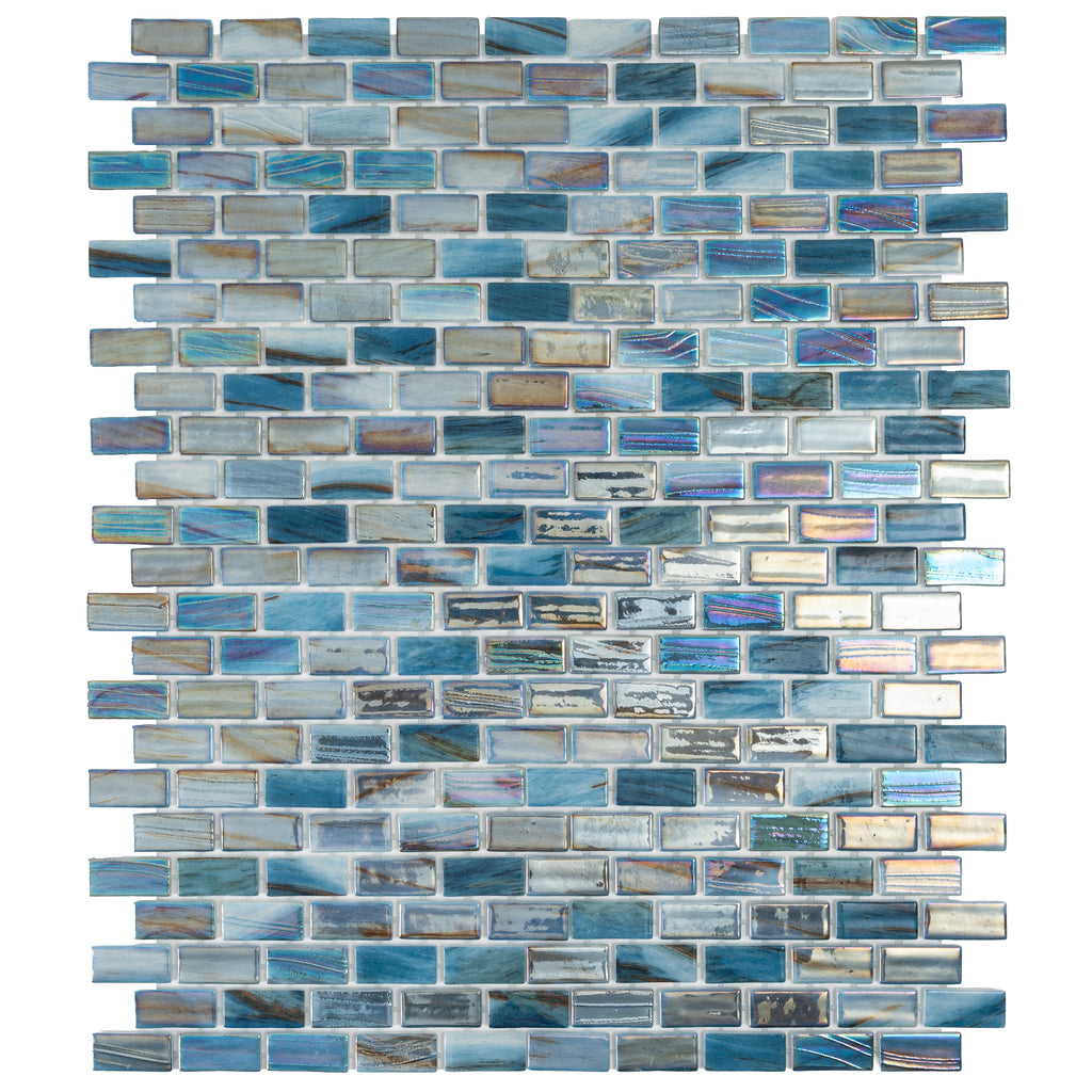 Alimia Twilight Recycled Glass Brick Mosaic Tile | Tile Club
