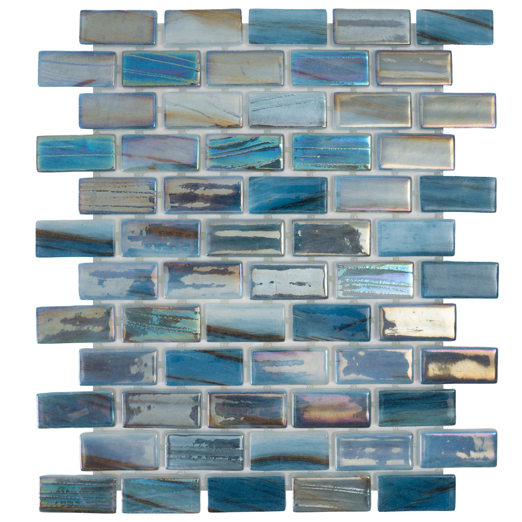 Alimia Twilight Recycled Glass Brick Mosaic Tile | Tile Club