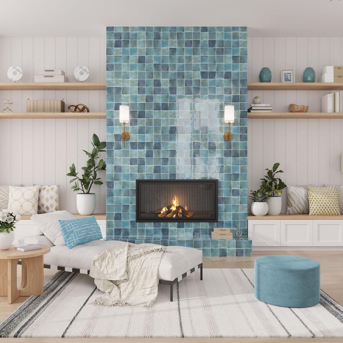 Luna Sky 4x4 Ceramic Square Tile | Tile Club
