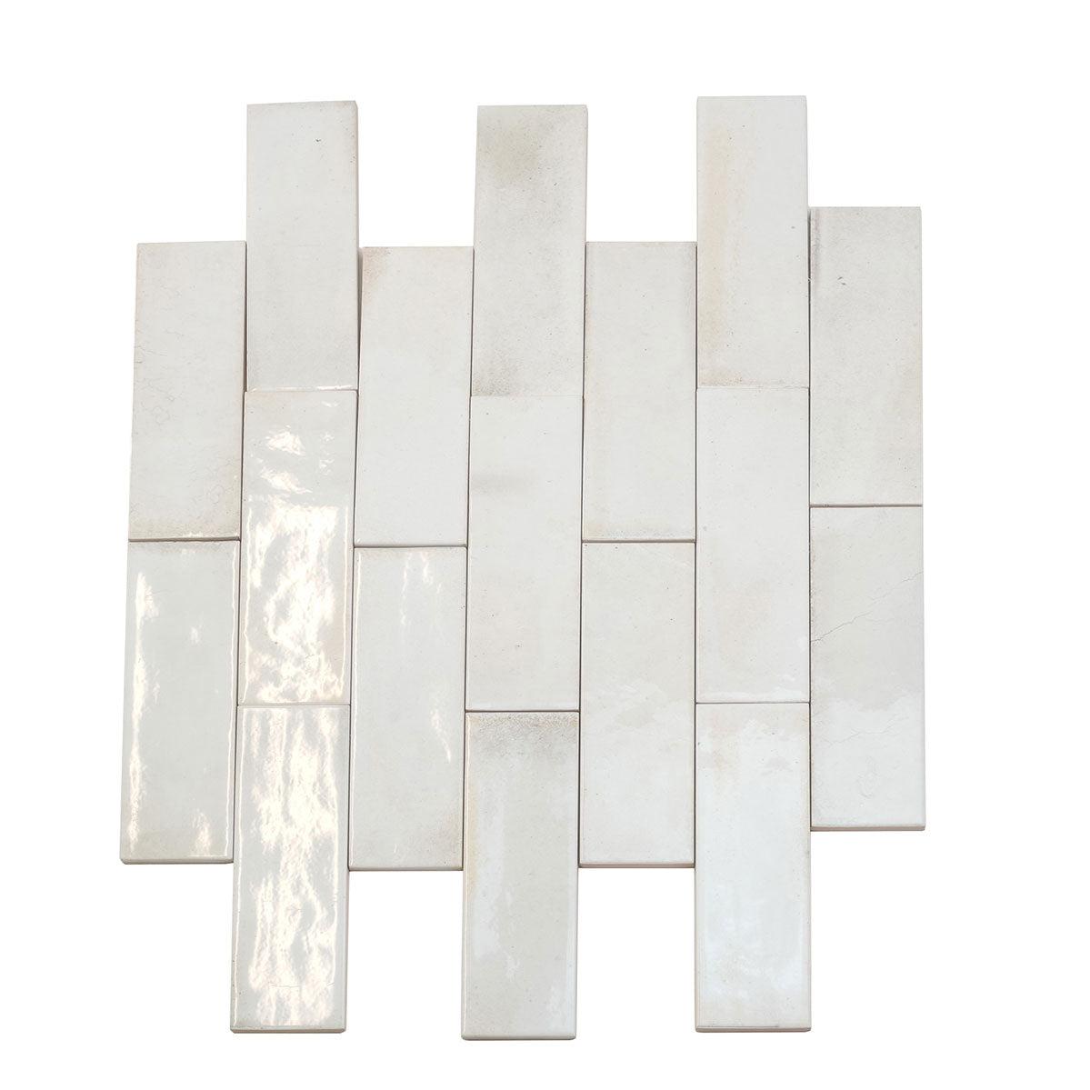Luna White 2.5x8 Ceramic Subway Tiles