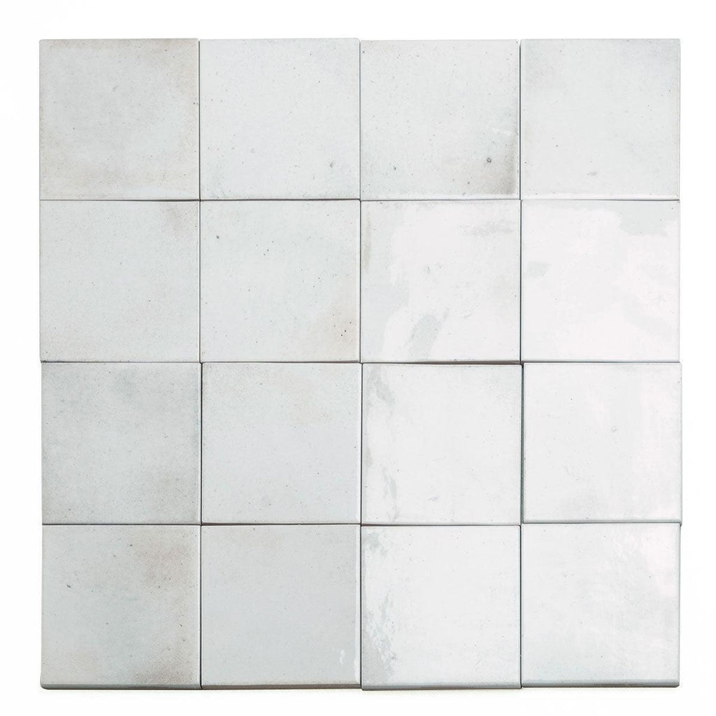 Luna White 4x4 Ceramic Square Tile | Tile Club