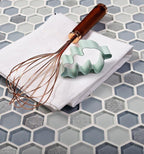 MOONGREY HEXAGON GLASS MOSAIC TILE