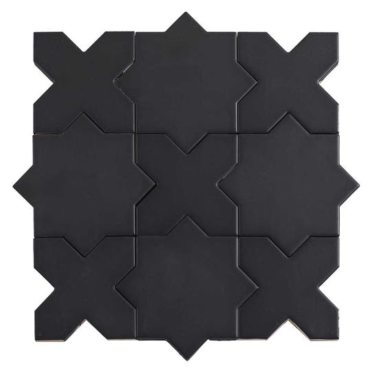 Santa Barbara Black Cross Ceramic Tile | Tile Club
