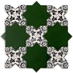 Santa Barbara Black Decorative Cross Ceramic Tile | Tile Club