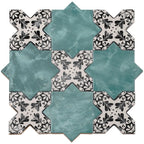 Santa Barbara Black Decorative Cross Ceramic Tile | Tile Club