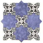 Santa Barbara Black Decorative Cross Ceramic Tile | Tile Club