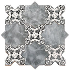 Santa Barbara Black Decorative Cross Ceramic Tile | Tile Club