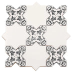 Santa Barbara Black Decorative Cross Ceramic Tile | Tile Club