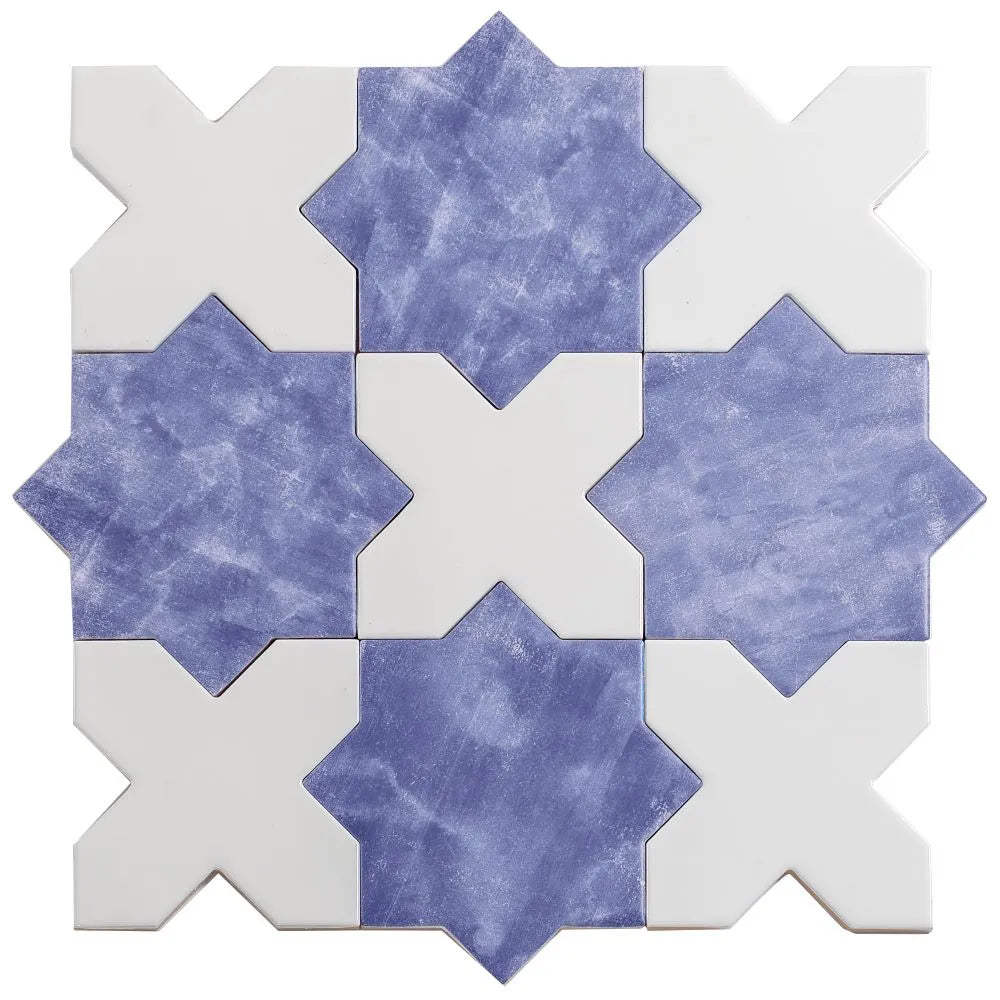 Santa Barbara Glossy White Cross Ceramic Tile | Tile Club