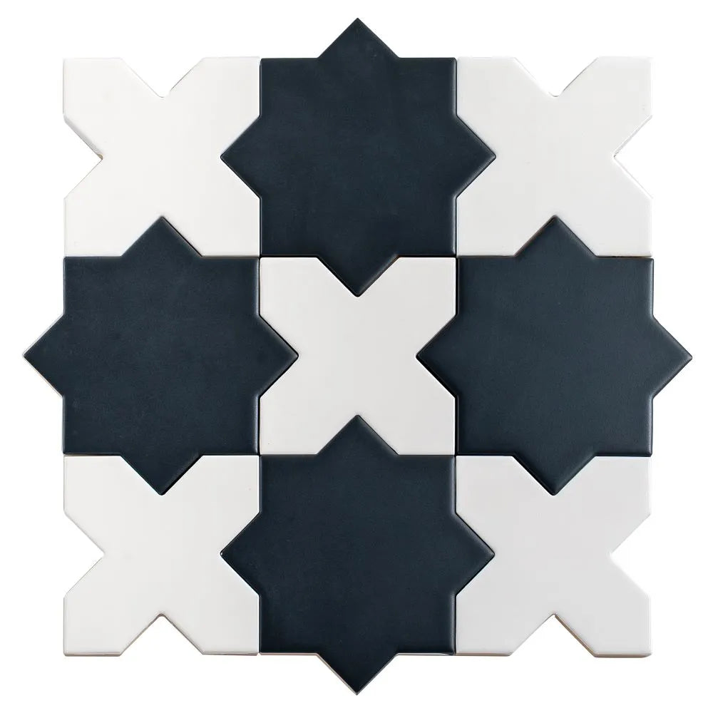 Santa Barbara Glossy White Cross Ceramic Tile | Tile Club