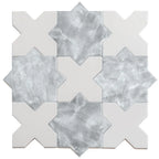 Santa Barbara Glossy White Cross Ceramic Tile | Tile Club