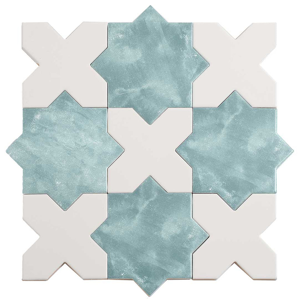 Santa Barbara Dappled Green Star Ceramic Tile | Tile Club