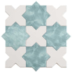 Santa Barbara Dappled Green Star Ceramic Tile | Tile Club