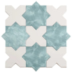 Santa Barbara Glossy White Cross Ceramic Tile | Tile Club