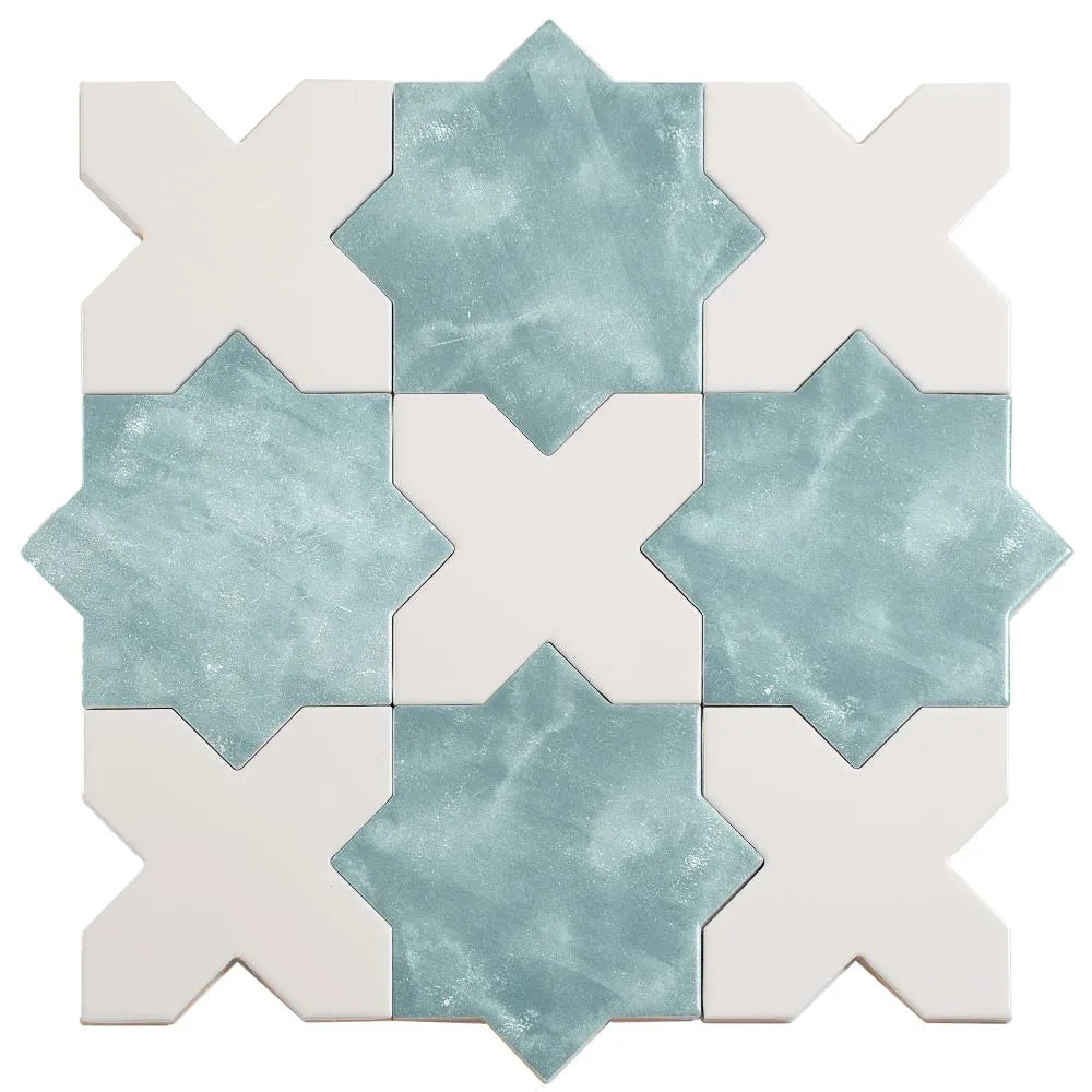 Santa Barbara Glossy White Cross Ceramic Tile | Tile Club