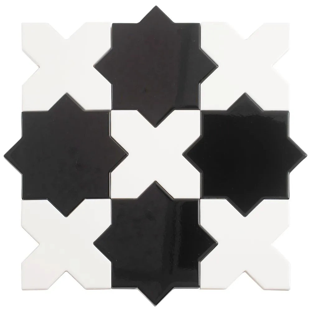 Santa Barbara Glossy White Cross Ceramic Tile | Tile Club