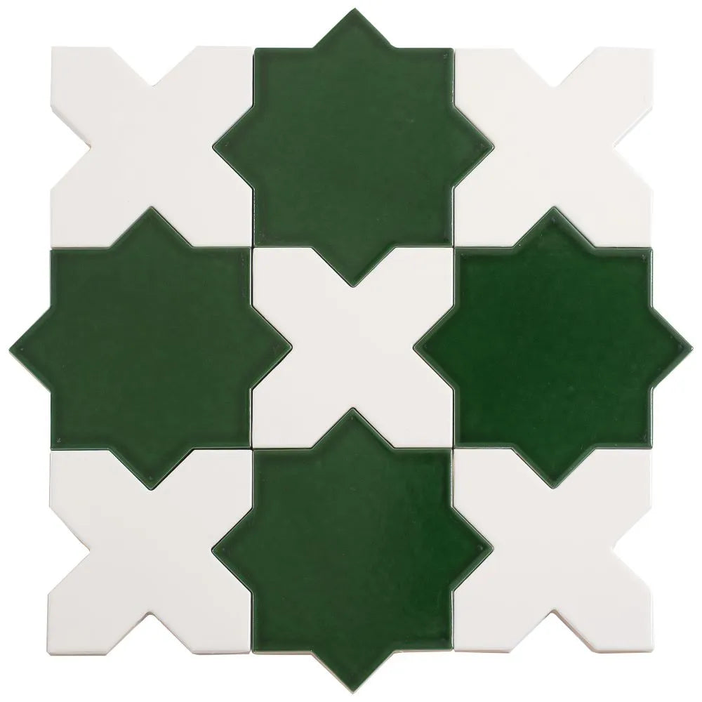 Santa Barbara Glossy White Cross Ceramic Tile | Tile Club