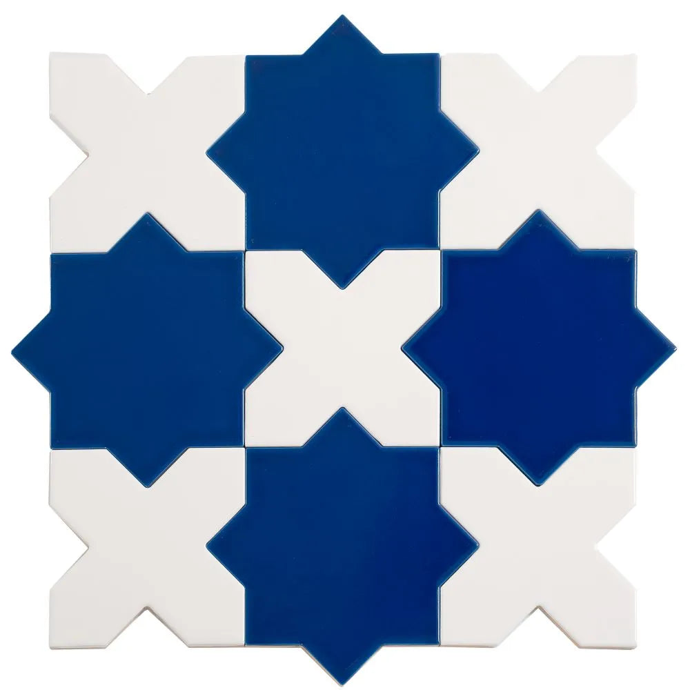 Santa Barbara Glossy White Cross Ceramic Tile | Tile Club