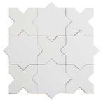 Santa Barbara Glossy White Star Ceramic Tile | Tile Club
