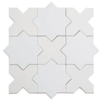 Santa Barbara Glossy White Cross Ceramic Tile | Tile Club