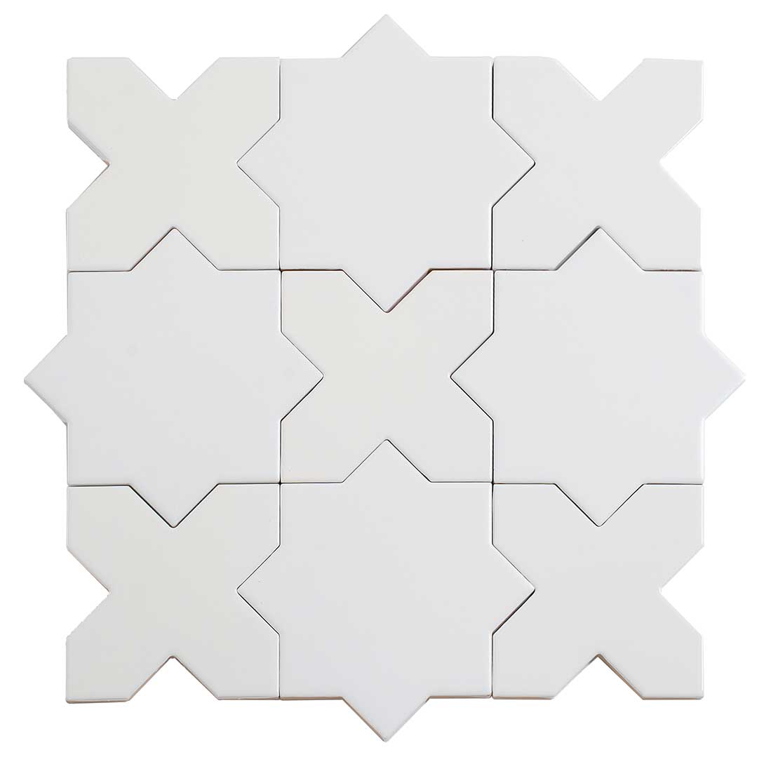 Santa Barbara Matte White Star Ceramic Tile | Tile Club