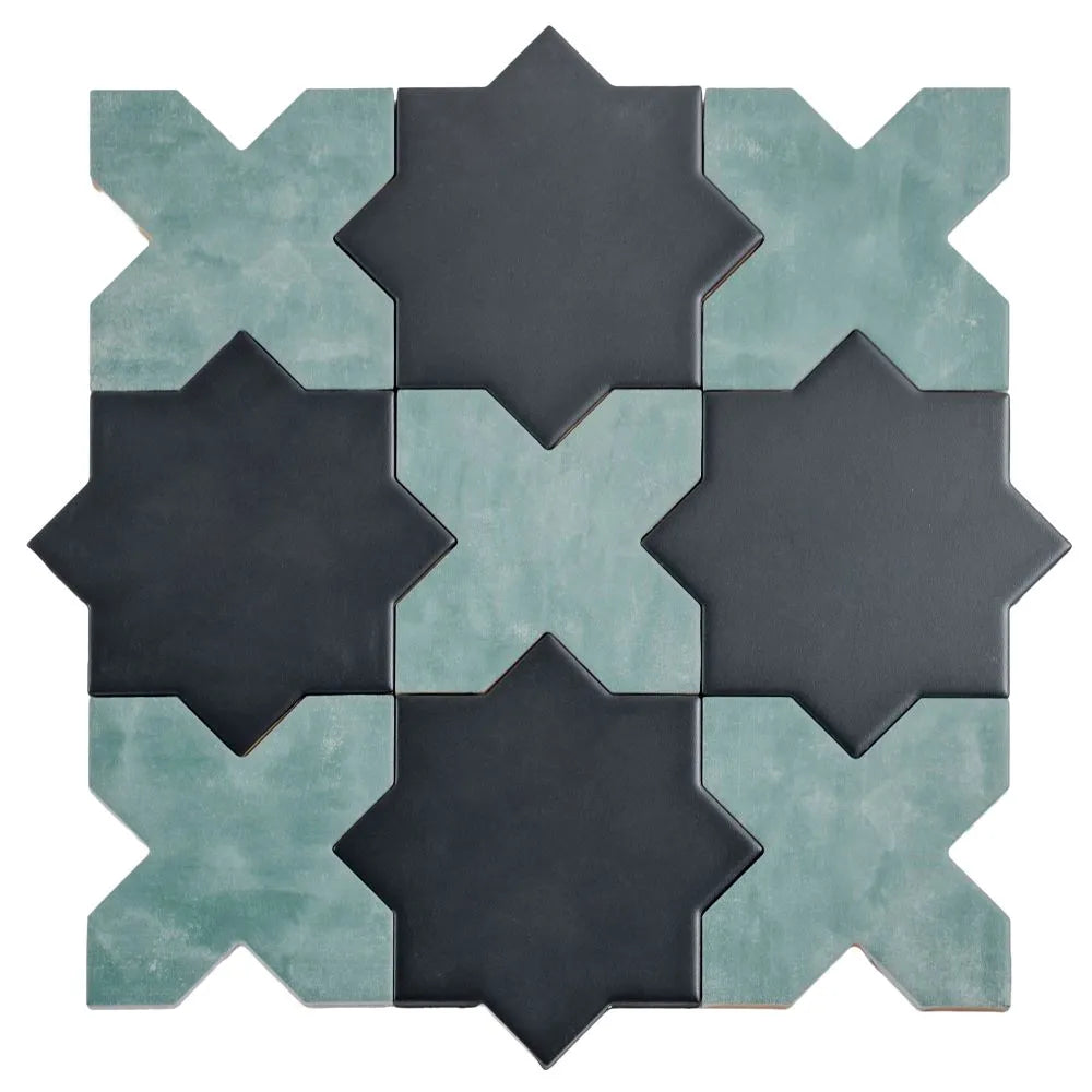 Santa Barbara Dappled Green Cross Ceramic Tile | Tile Club