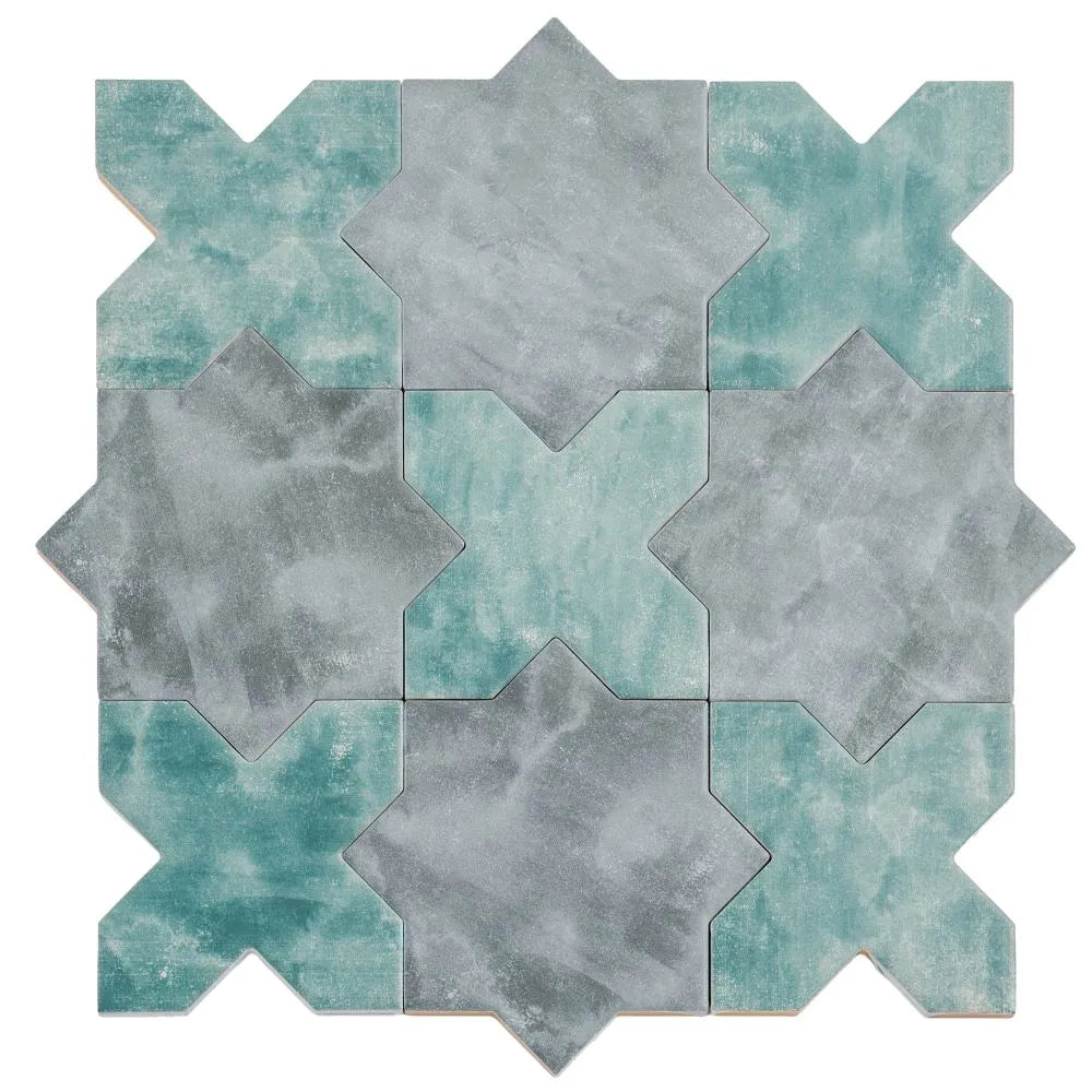 Santa Barbara Dappled Green Cross Ceramic Tile | Tile Club