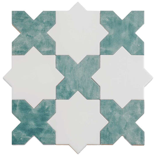 Santa Barbara Dappled Green Cross Ceramic Tile | Tile Club