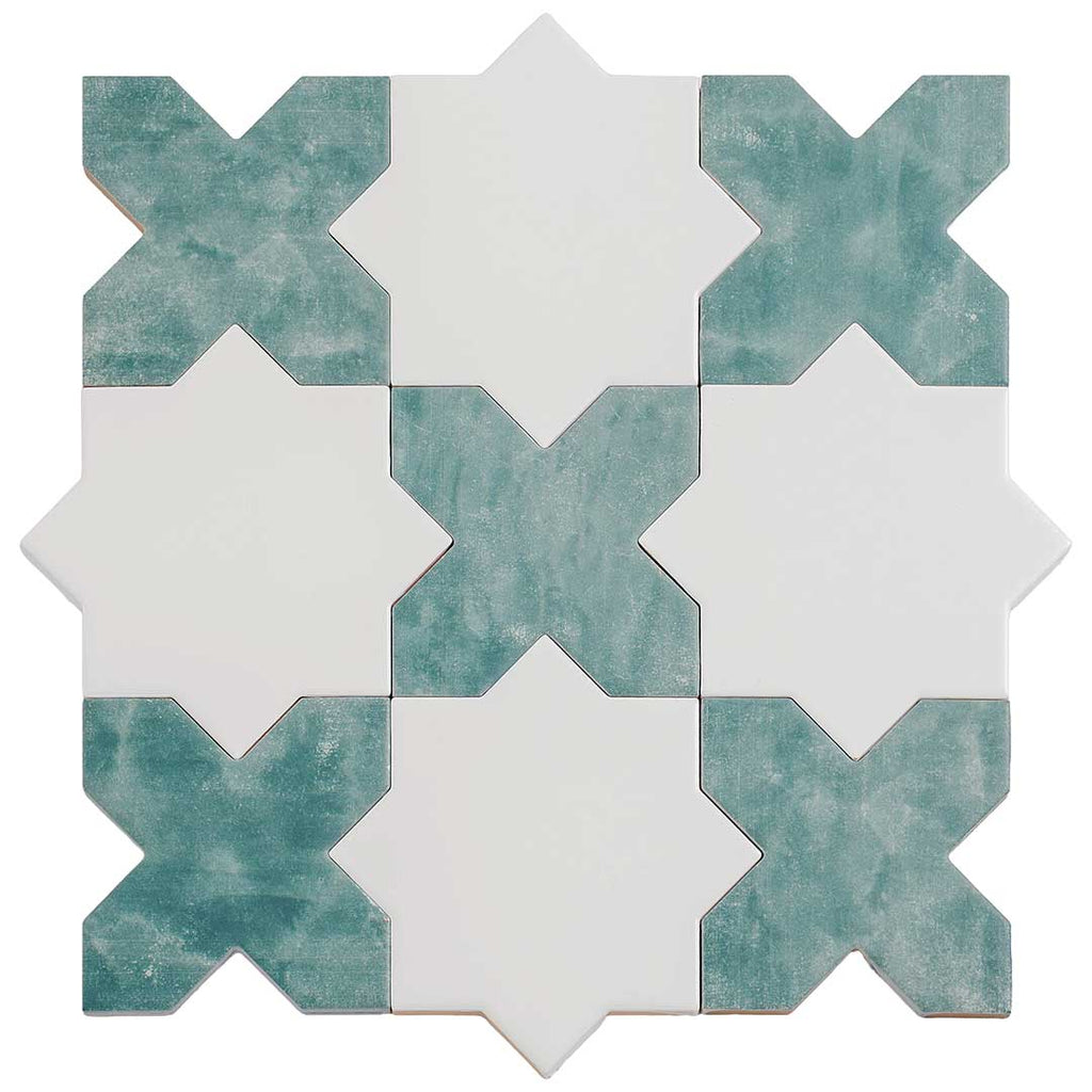 Babarak Sample Santa Barbara Dappled Green Cross Sample Swatch | Free Shipping – Tile Club