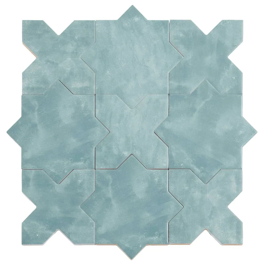 Santa Barbara Dappled Green Cross Ceramic Tile | Tile Club