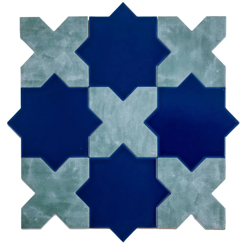 Santa Barbara Dappled Green Cross Ceramic Tile | Tile Club