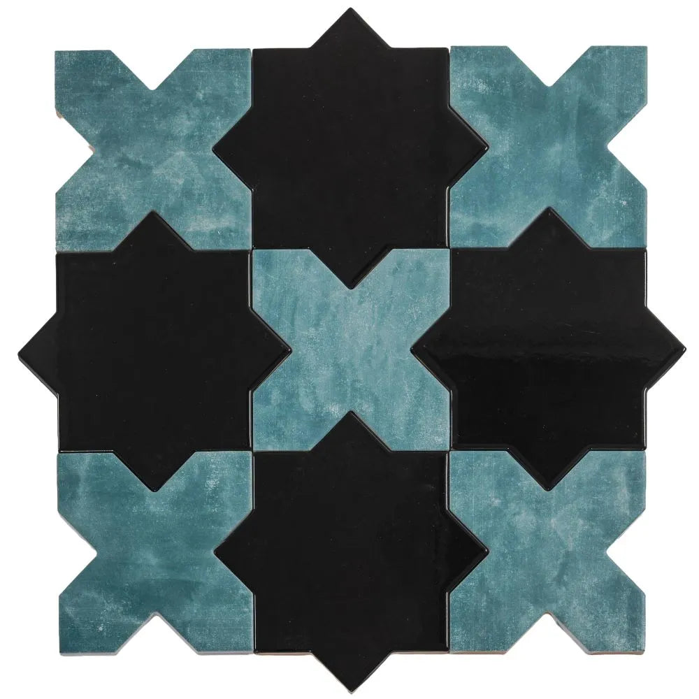 Santa Barbara Dappled Green Cross Ceramic Tile | Tile Club