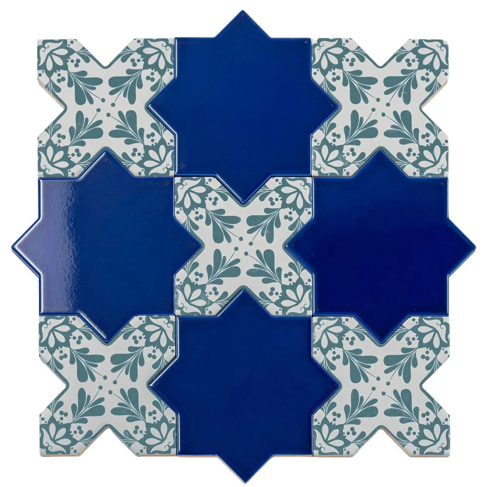 Santa Barbara Dappled Green Decorative Cross | Tile Club