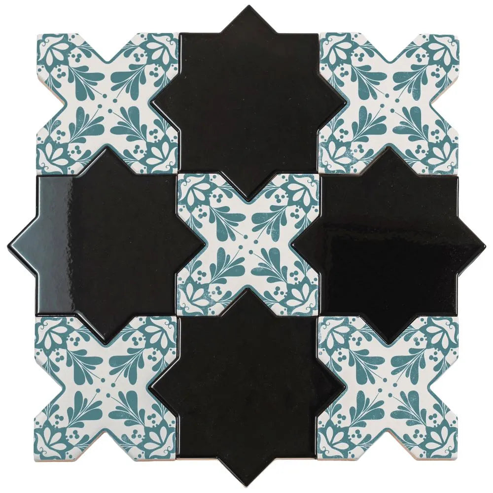 Santa Barbara Dappled Green Decorative Cross | Tile Club
