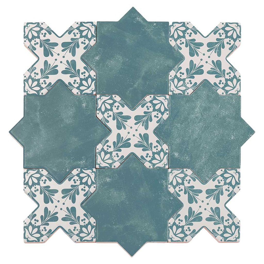 Santa Barbara Dappled Green Star Ceramic Tile | Tile Club