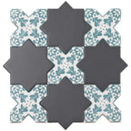 Santa Barbara Dappled Green Decorative Cross | Tile Club