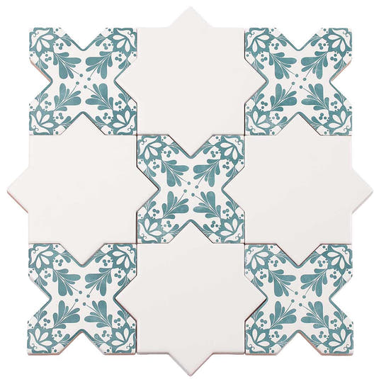 Santa Barbara Dappled Green Decorative Cross | Tile Club