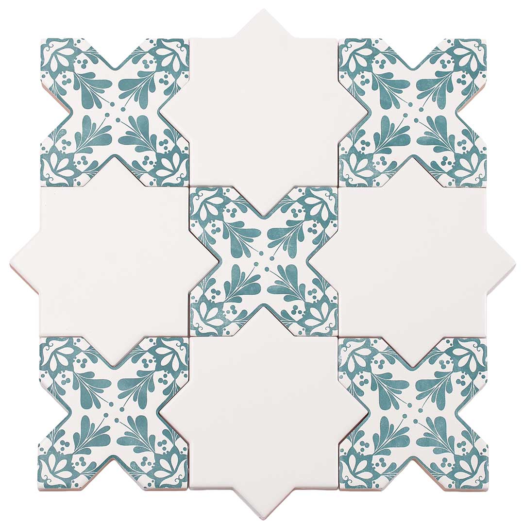 Santa Barbara Dappled Green Decorative Cross | Tile Club