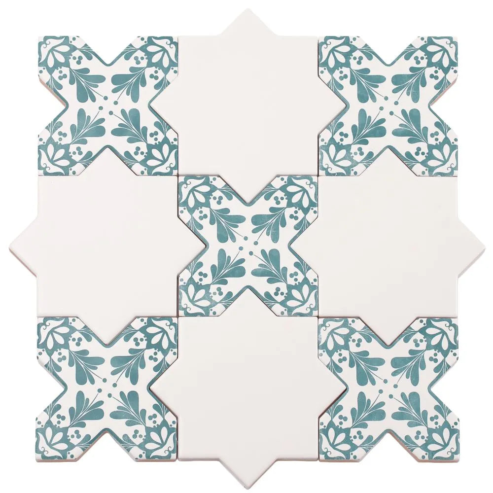 Santa Barbara Dappled Green Decorative Cross | Tile Club
