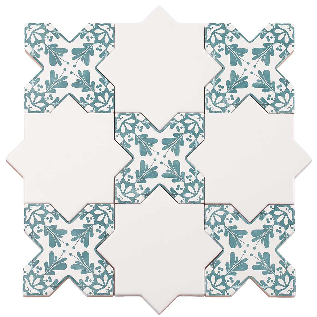 Santa Barbara Dappled Green Decorative Cross | Tile Club