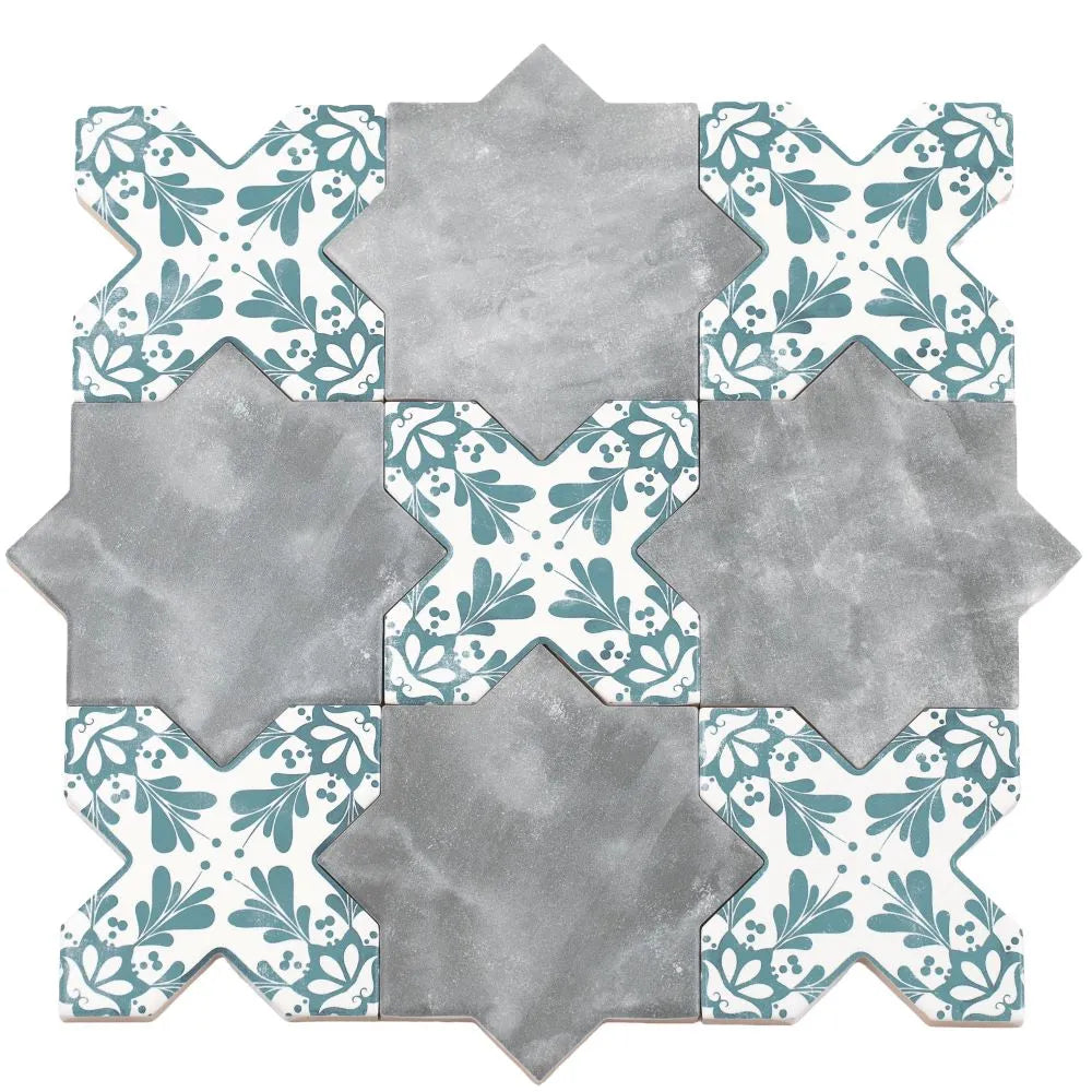 Santa Barbara Dappled Green Decorative Cross | Tile Club