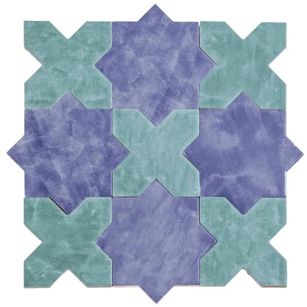 Santa Barbara Dappled Green Cross Ceramic Tile | Tile Club