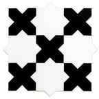 Santa Barbara Obsidian Black Cross Ceramic Tile | Tile Club