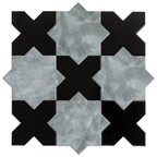 Santa Barbara Obsidian Black Cross Ceramic Tile | Tile Club
