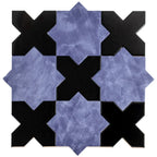 Santa Barbara Obsidian Black Cross Ceramic Tile | Tile Club