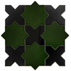 Santa Barbara Obsidian Black Cross Ceramic Tile | Tile Club